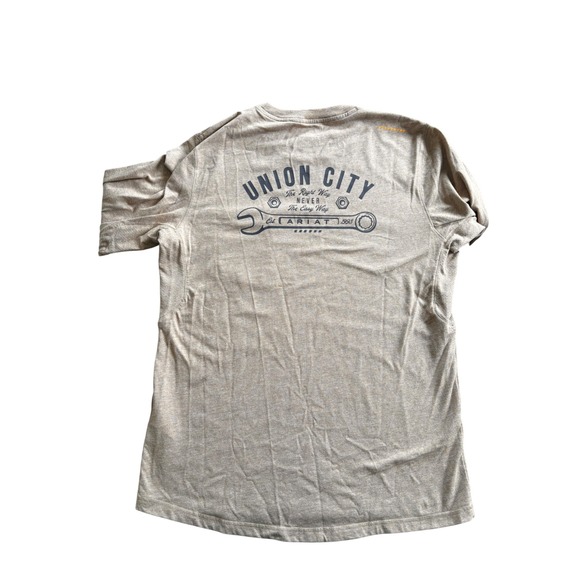 Ariat Other - Ariat Rebar Workman Union City LS T-Shirt Tan Heather Pocket Graphic 10046417